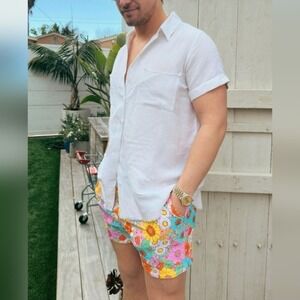 Show Me Your Mumu Mens Flower‎ Market Swim Trunks Sz XL NWT Beach Vacation